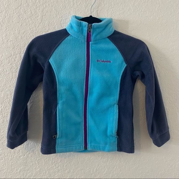 Columbia Other - Columbia Fleece Blue Purple Full Zip Up Sweater Girl Size XS